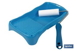 Kit de esmaltar compuesto de rodillo de espuma y cubeta | Medidas de la cubeta 16 x 31 cm | Medidas del rodillo 11 cm