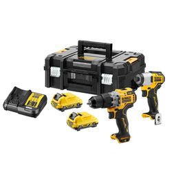 Kit taladro percutor DEWALT 12 XR + atornillador de impacto XR2 bat. 3Ah. Ref. 5596X2111