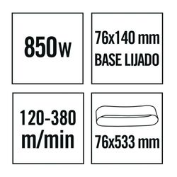 Lijadora de banda RATIO LR850NM Potente motor de 850 W. Ref. 7993X203