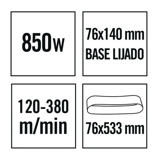 Lijadora de banda RATIO LR850NM Potente motor de 850 W. Ref. 7993X203