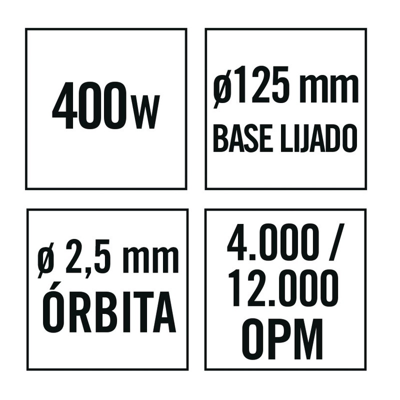 Lijadora excéntrica RATIO LR400NM Incluye maletín de transporte con 6 hojas  de lija. ( 7993X202) — Ferretería Miranda