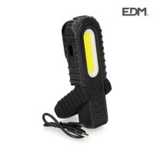 Linterna Led Luz Frontal Dos Potencias,Luz Superior, Indicador Bateria.Recargable.300lumens Frontal, 90 Lumens Superior Edm