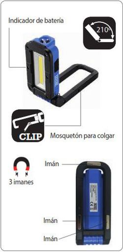 Linterna Bifocal Recargable Cob Con Clip Alyco