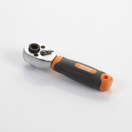 Llave De Carraca Corta De Cuadradillo 1/4" 72 Dientes Y Puntas Dual ALYCO ORANGE, Referencia 170712