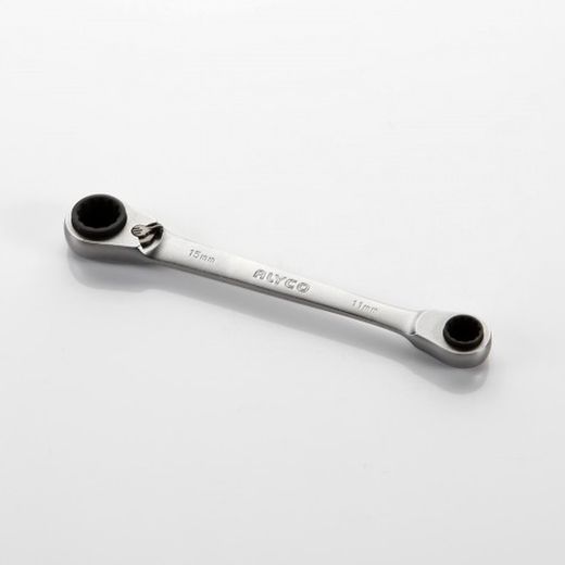 Llave De Doble Estrella Con Carraca Reversible 4 En 1 ALYCO De Medids 9x11-14x15, Referencia 191632