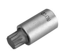 Llave de vaso de cuadradillo de 1/2" con punta de atornillar embutida de allen, torx, Xzn y Ribe