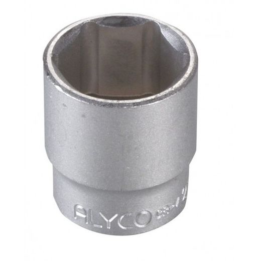 Llave de vaso de cuadradillo de 3/8" con boca de perfil hexagonal en medida de milimetros ALYCO, Referencia 192208 a 192222