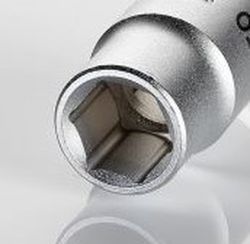 Llave de vaso Hexagonal para aprietes con carraca de cuadradillo de 1/2".