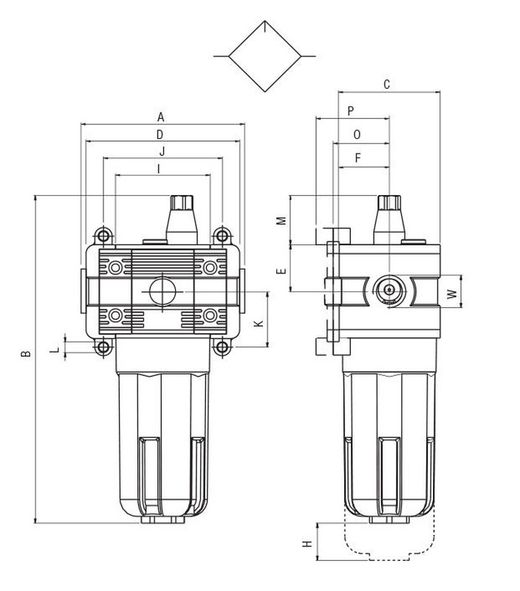 Lubricador, Tamaño 2 Rosca 1/2 " Automatica.