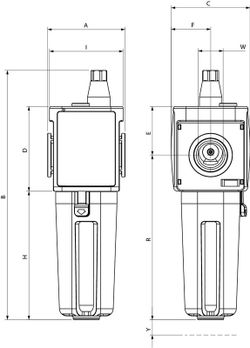 Lubricador  Neumático con Rosca 1/2, Tamaño 2, Carga de Aceite Automático a Depresión