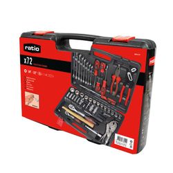 Maletín 72 herramientas RATIO 1/4"1/2" CR-V Vasos sistema Locksystem. Ref. 5097H72
