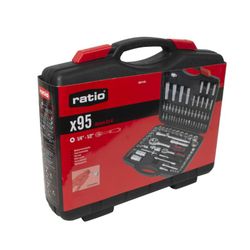 Maletín 95 herramientas RATIO Basic Vasos sistema Locksystem. Ref. 5097H95