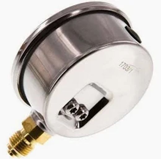 Manometro Radial Con Rosca Inferior Con Glicerina Caja Inoxidable, Referencia MGR
