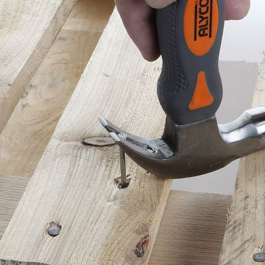 Martillo Corto Uña Curva Americano Mango Fibra Vidrio ALYCO ORANGE 220 Gramos, Referencia 170145