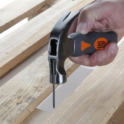 Martillo Corto Uña Curva Americano Mango Fibra Vidrio ALYCO ORANGE 220 Gramos, Referencia 170145