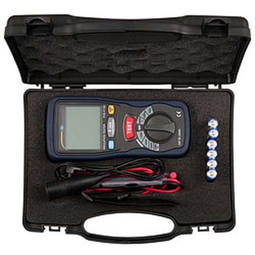 Medidor De Aislamiento Pce It100. Detecta Con Tensiones Auxiliares De 125 V, 250 V, 500 V Y 1000 V Resistencias De Aislamiento Hasta Máx. 4000 Mω. Este Medidor De Aislamiento Mide Además Bajas Resistencias Hasta 400 Ω