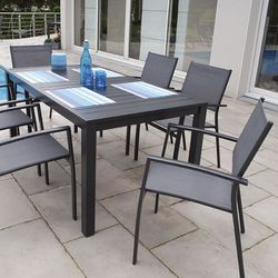 Mesa jardín fija serie Parma Elegante y resistente a la intemperie. Ref. 8704N241