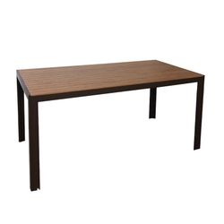 Mesa jardín serie Orlando Superficie de aluminio imitación madera. Ref. 8704N196