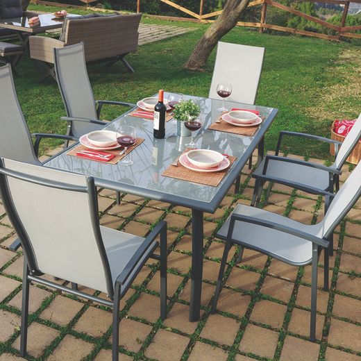 Mesa para jardín Capri 150x90xh.72 cm Gran resistencia y durabilidad. Ref. 8704N236