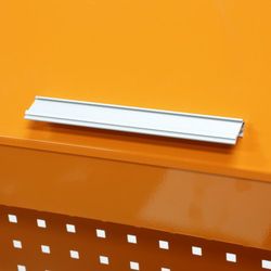 Mesa De Trabajo Metálica Con 3 Cajones, Panel Y Almacén Superior ALYCO ORANGE, Referencia 170798