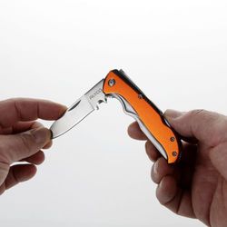 Navaja Inoxidable Para Electricista Mango Aluminio ALYCO ORANGE, Referencia 170895