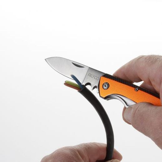 Navaja Inoxidable Para Electricista Mango Aluminio ALYCO ORANGE, Referencia 170895