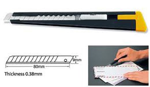 Cutter Olfa 180 Black - Cuchillo multiusos de precisión de metal de 9 mm y 180.