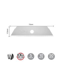 Hoja de seguridad de doble filo Olfa Skb-2/5b - Cuchilla Trapez. 72 X 17,5 Mm.