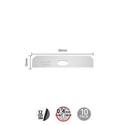 Olfa Skb-7/10b - Cuchilla 50 X 12,5 Mm.Hoja de repuesto SKB-7 SK-7 con borde fino de 90°, paquete de 10.