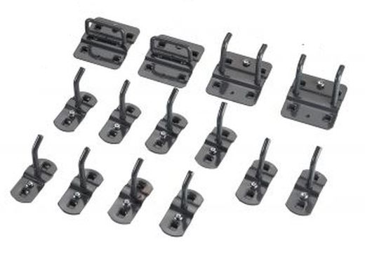 Conjunto De 16 Ganchos Y Soportes Para Paneles Perforados Y Mesas De Trabajo ALYCO P/192802-04-06-08, Referencia 113499