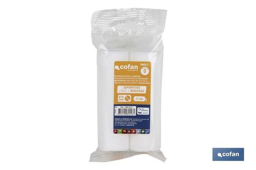 Pack de 2 Recambios | Para Mini rodillo | Multiusos | Longitud 60 o 110 mm | Diámetro 1,8 cm. Referencia 15005571