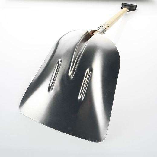 Pala Aluminio grande con Mango de madera con Anilla 360x415 Milímetros. Referencia 198619.