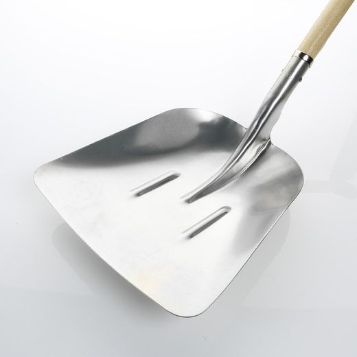 Pala Aluminio grande con Mango de madera con Anilla 360x415 Milímetros. Referencia 198619.