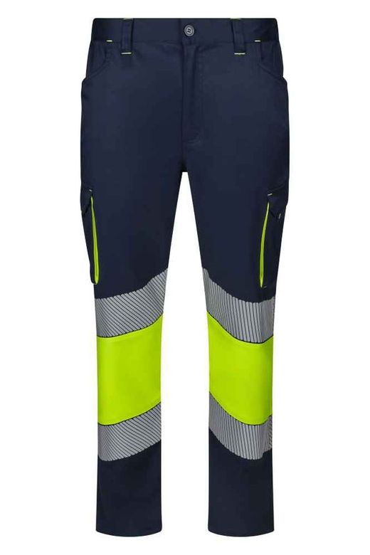 Pantalon stretch bicolor cinta segmentada. Referencia 303008S