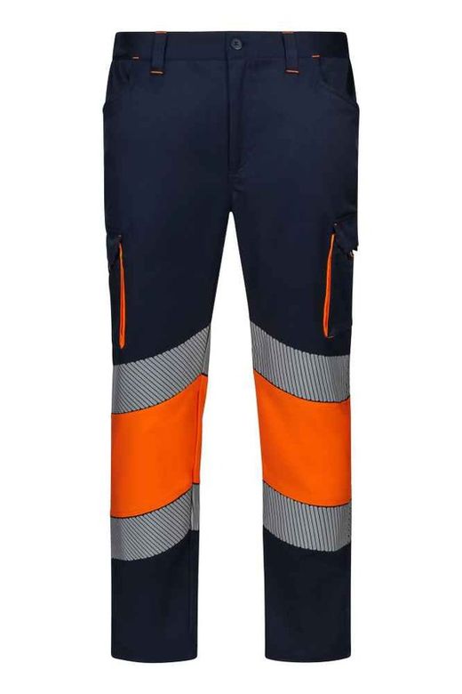 Pantalon stretch bicolor cinta segmentada. Referencia 303008S