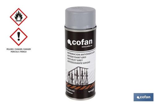 Pintura en spray Imprimación | Color Gris | Antióxido | Envase de 400 ml. Referencia 15001024