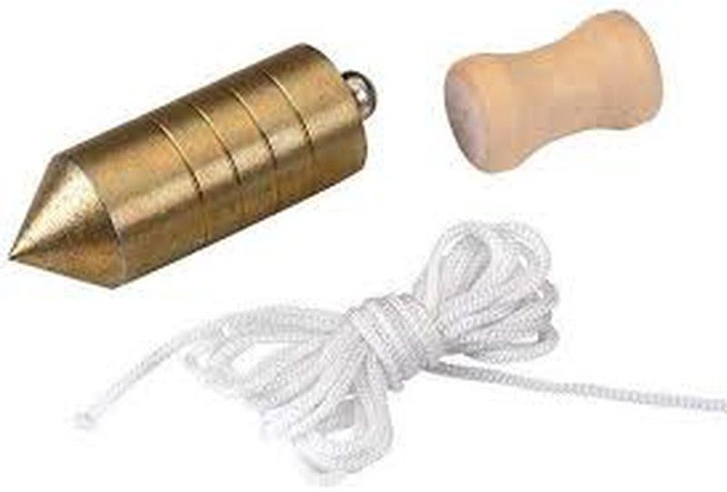 Plomada de acero con Nuez de Madera y cordón de nylon de 5 mm. Alyco. Referencia 197932.