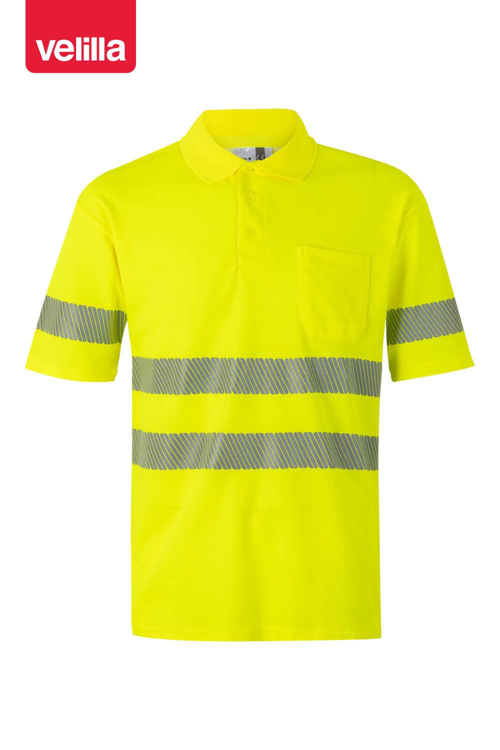 Polo algodón manga corta cinta segmentada. Referencia 305542 3XL / Amarillo Fluor