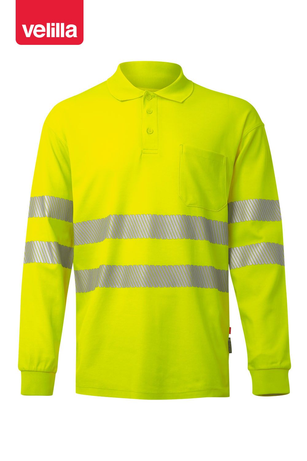 Polo algodón manga larga cinta segmentada. Ref. 305544 3XL / Amarillo Fluor