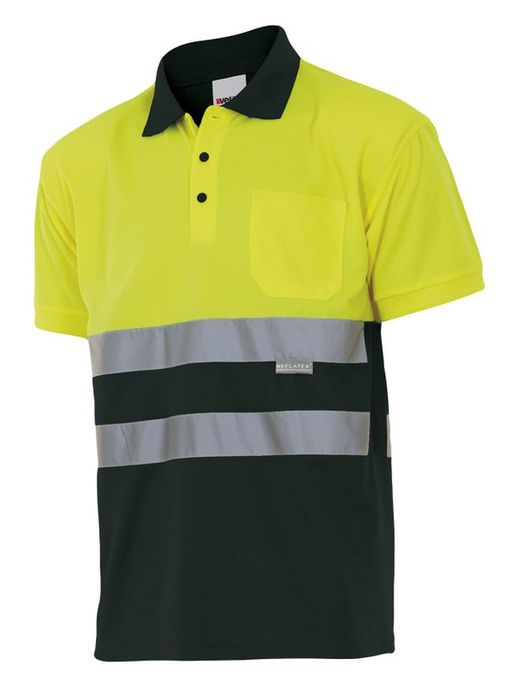 Polo Bicolor Av Manga Corta Amarillo Flúor Referencia 305504-70