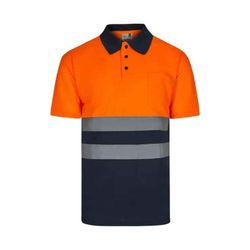 Polo Bicolor Av Manga Corta Amarillo Flúor Referencia 305504-70