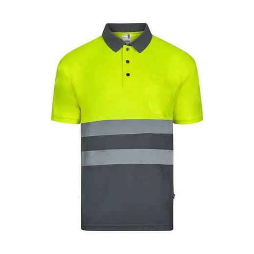 Polo Bicolor Av Manga Corta Amarillo Flúor Referencia 305504-70