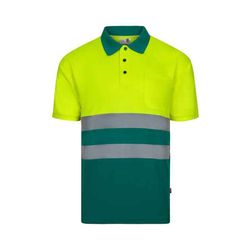 Polo Bicolor Av Manga Corta Amarillo Flúor Referencia 305504-70