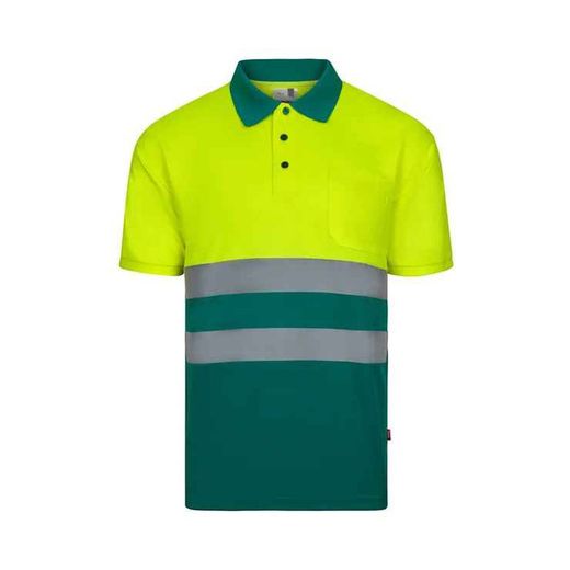 Polo Bicolor Av Manga Corta Amarillo Flúor Referencia 305504-70