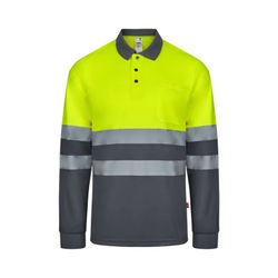 Polo Av Bicolor Manga Larga Amarillo Flúor Referencia 305507-70.