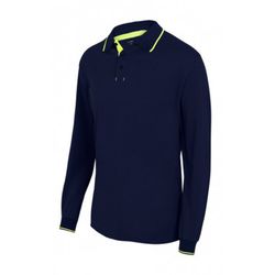 Polo Bicolor Raya Manga Larga Referencia 105515
