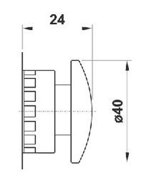 Pulsador Seta Monoestable Axial, Referencia 04V02