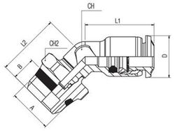 Racor A 45º Orientable Macho Short