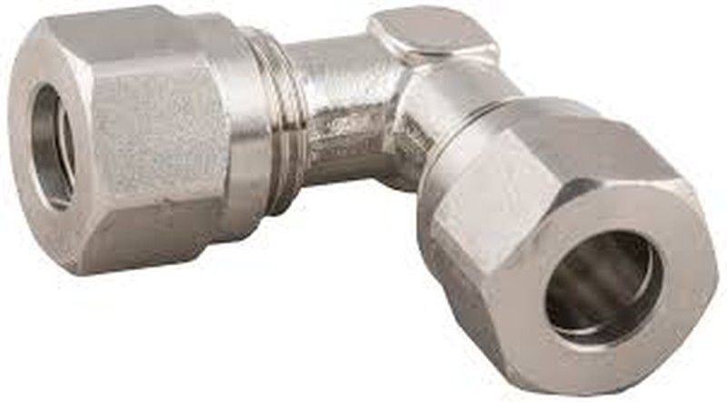 Racor En Codo L Para Tubo Con Bicono Intermedio En Inoxidable, Referemcia 69260