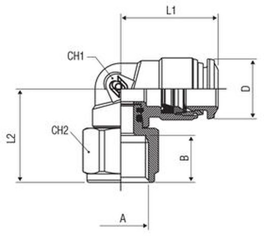 Racor A L Orientable Hembra